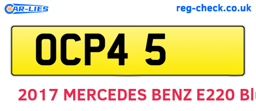 OCP45 are the vehicle registration plates.