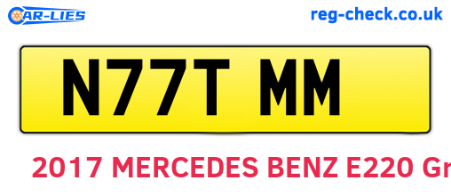 N77TMM are the vehicle registration plates.
