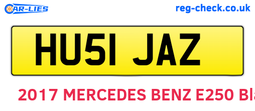 HU51JAZ are the vehicle registration plates.
