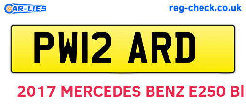 PW12ARD are the vehicle registration plates.