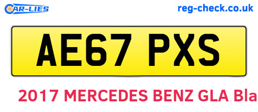 AE67PXS are the vehicle registration plates.
