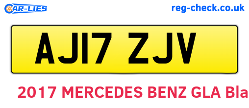 AJ17ZJV are the vehicle registration plates.