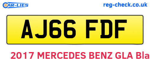 AJ66FDF are the vehicle registration plates.