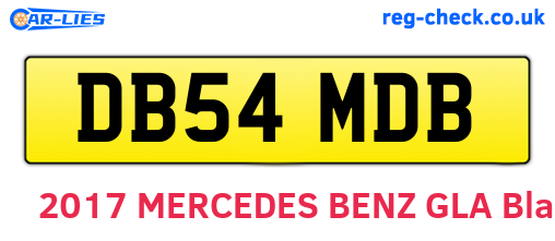 DB54MDB are the vehicle registration plates.