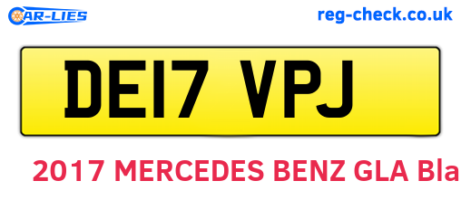 DE17VPJ are the vehicle registration plates.