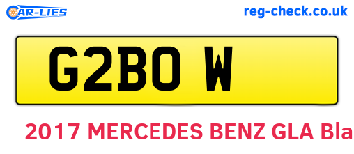 G2BOW are the vehicle registration plates.