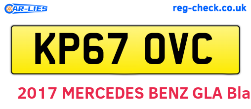 KP67OVC are the vehicle registration plates.