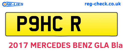 P9HCR are the vehicle registration plates.