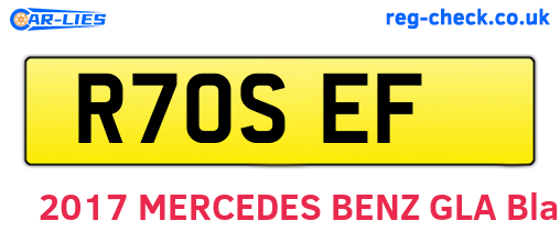 R70SEF are the vehicle registration plates.