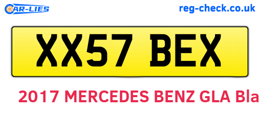 XX57BEX are the vehicle registration plates.