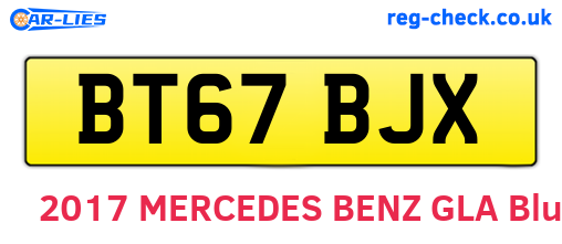 BT67BJX are the vehicle registration plates.