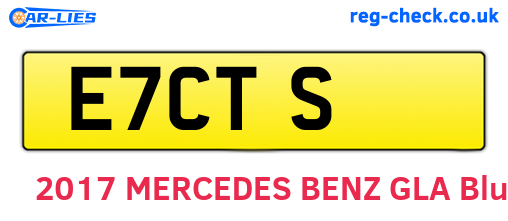 E7CTS are the vehicle registration plates.