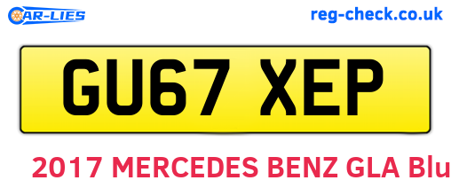 GU67XEP are the vehicle registration plates.