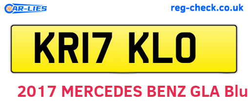 KR17KLO are the vehicle registration plates.