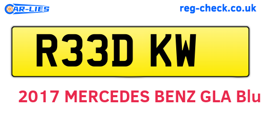 R33DKW are the vehicle registration plates.