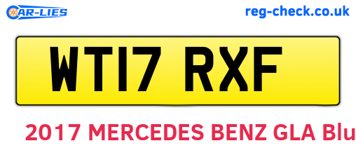 WT17RXF are the vehicle registration plates.