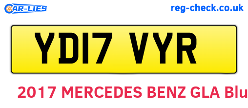 YD17VYR are the vehicle registration plates.