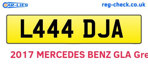 L444DJA are the vehicle registration plates.
