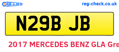 N29BJB are the vehicle registration plates.