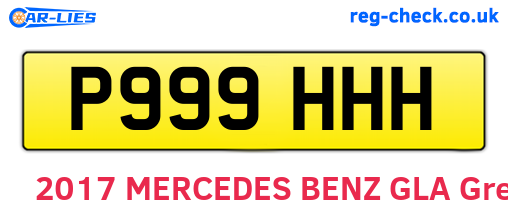 P999HHH are the vehicle registration plates.