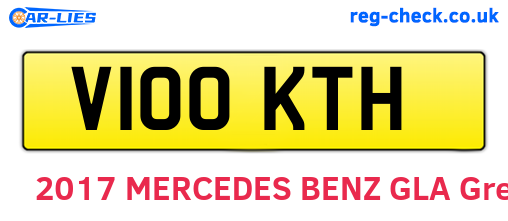 V100KTH are the vehicle registration plates.