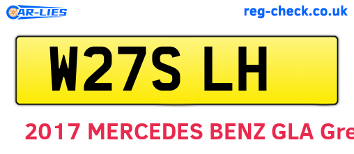 W27SLH are the vehicle registration plates.