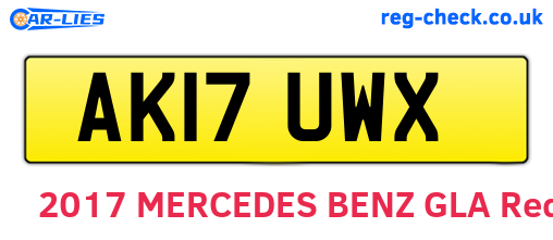 AK17UWX are the vehicle registration plates.