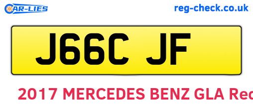 J66CJF are the vehicle registration plates.