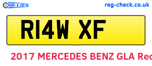 R14WXF are the vehicle registration plates.