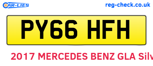 PY66HFH are the vehicle registration plates.