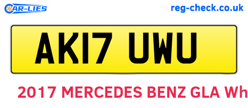 AK17UWU are the vehicle registration plates.