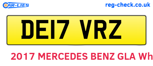 DE17VRZ are the vehicle registration plates.