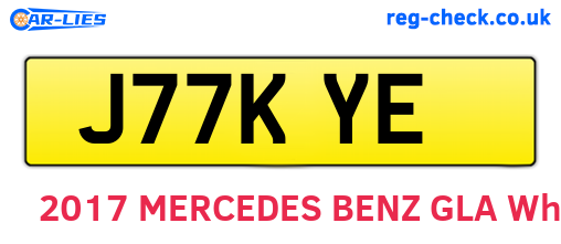 J77KYE are the vehicle registration plates.