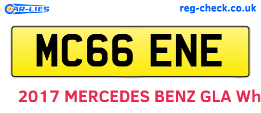 MC66ENE are the vehicle registration plates.