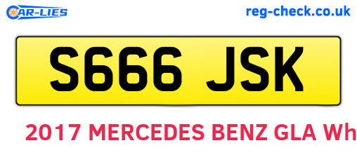 S666JSK are the vehicle registration plates.