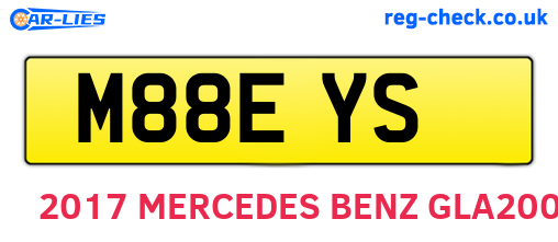 M88EYS are the vehicle registration plates.