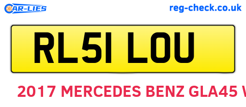 RL51LOU are the vehicle registration plates.