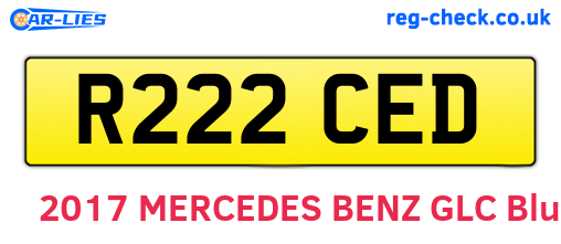 R222CED are the vehicle registration plates.