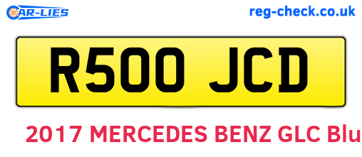 R500JCD are the vehicle registration plates.