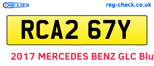RCA267Y are the vehicle registration plates.