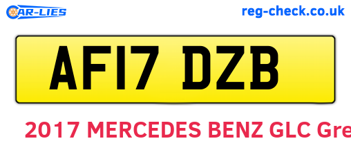 AF17DZB are the vehicle registration plates.