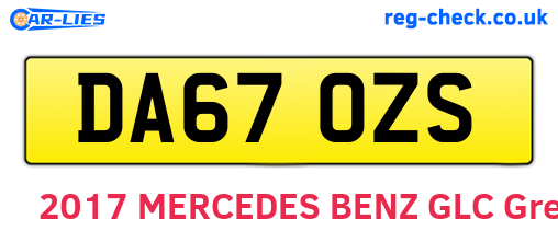 DA67OZS are the vehicle registration plates.