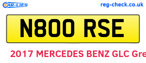 N800RSE are the vehicle registration plates.