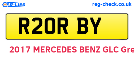 R20RBY are the vehicle registration plates.