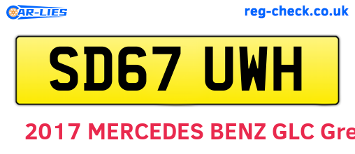 SD67UWH are the vehicle registration plates.