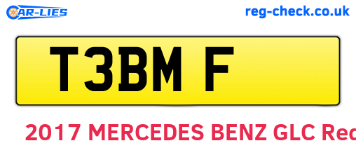 T3BMF are the vehicle registration plates.