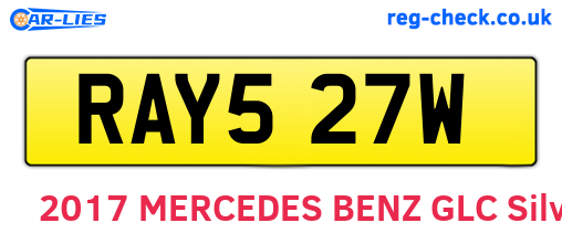 RAY527W are the vehicle registration plates.