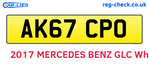 AK67CPO are the vehicle registration plates.