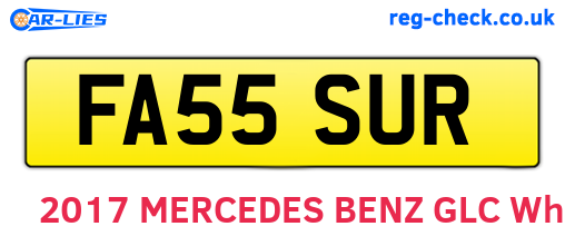 FA55SUR are the vehicle registration plates.