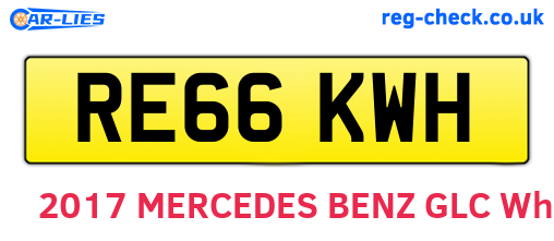 RE66KWH are the vehicle registration plates.